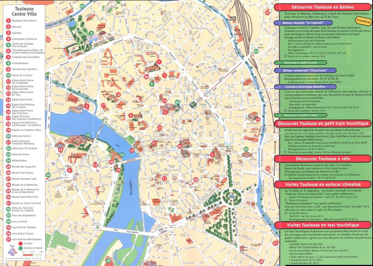 Toulouse atracción mapa