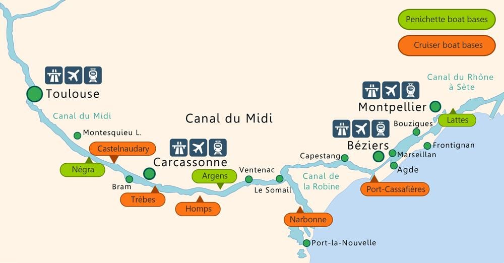 mapa de Toulouse barco