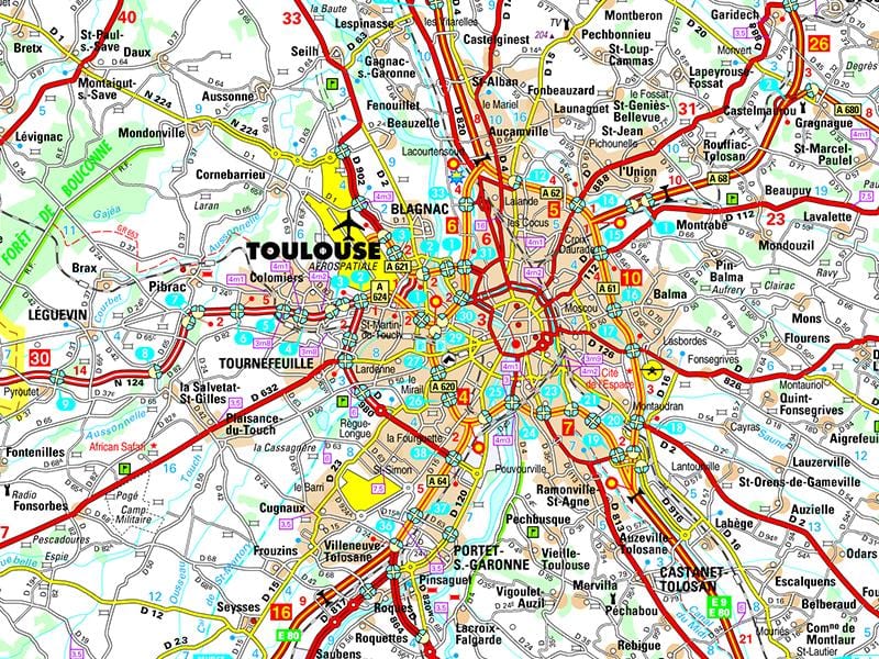 mapa de Toulouse carretera
