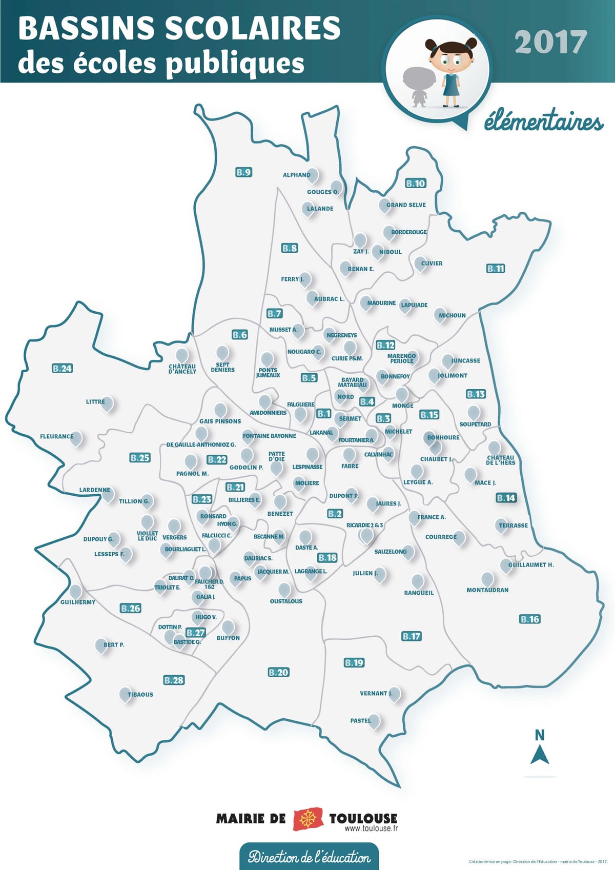 mapa de tououse de la escuela