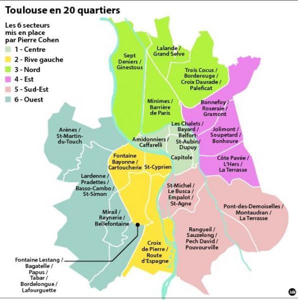 mapa de Toulouse barrio