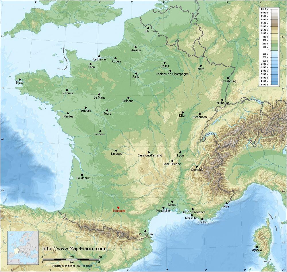 mapa geográfico de Toulouse